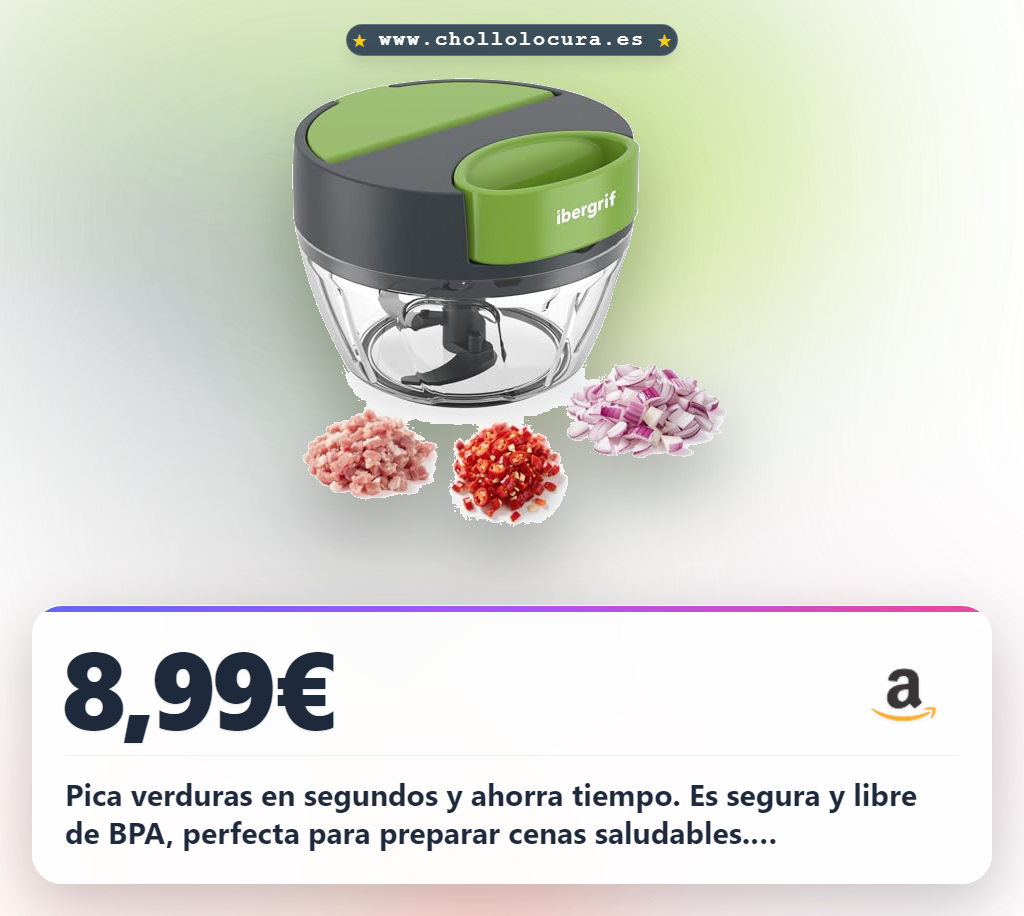 Consigue la picadora de verduras manual Ibergrif M502 multifunción para preparar todo
