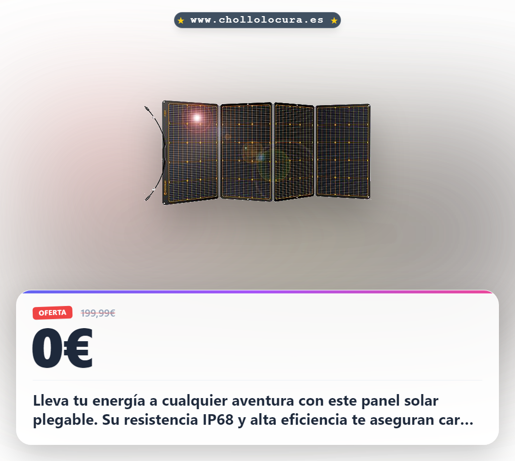 Llévate el panel solar plegable 360W monocristalino IP68 para camping y senderismo.