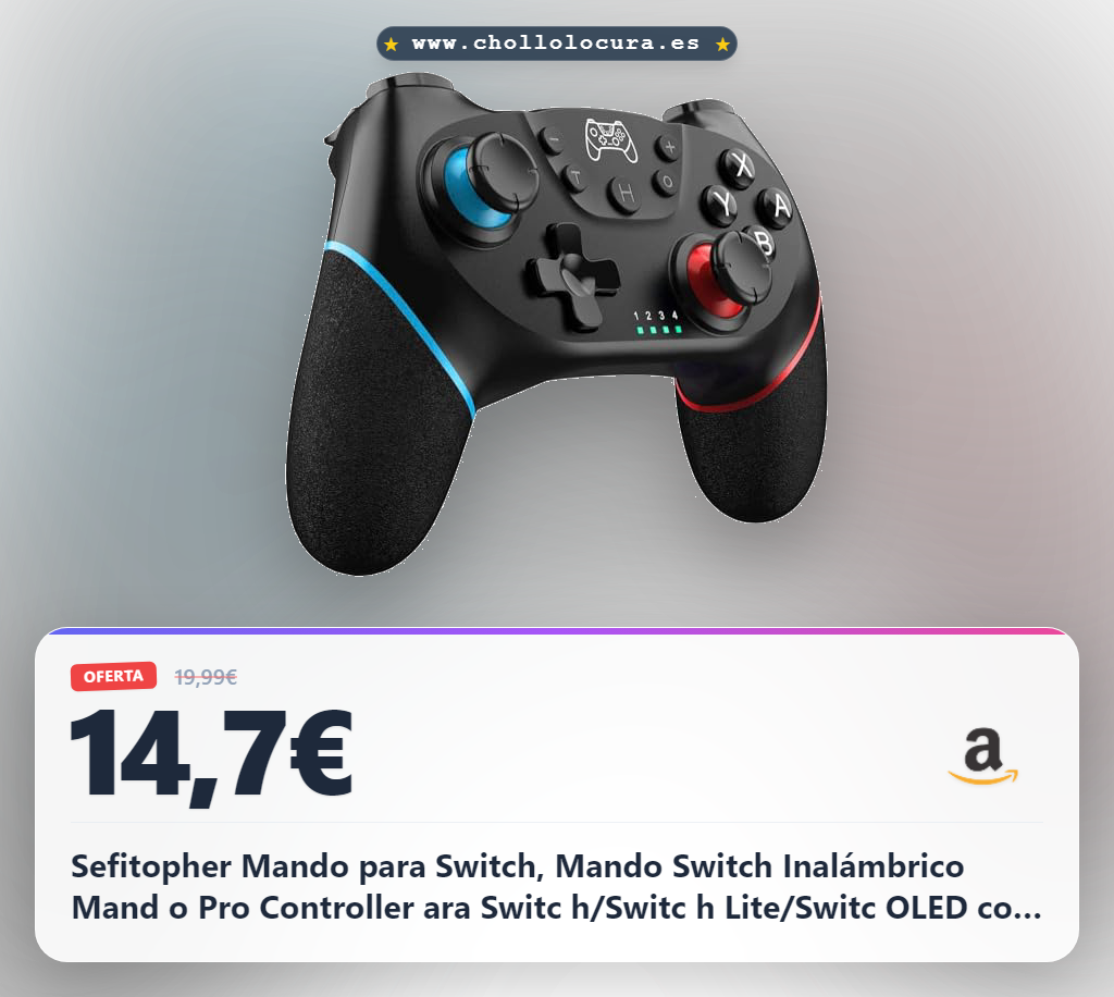 Sefitopher Mando para Switch, Mando Switch Inalámbrico Mand o Pro Controller ara Switc h/Switc h Lite/Switc OLED con Gyro Axis/Dual Shock/Función Turbo y Captura de Pantalla