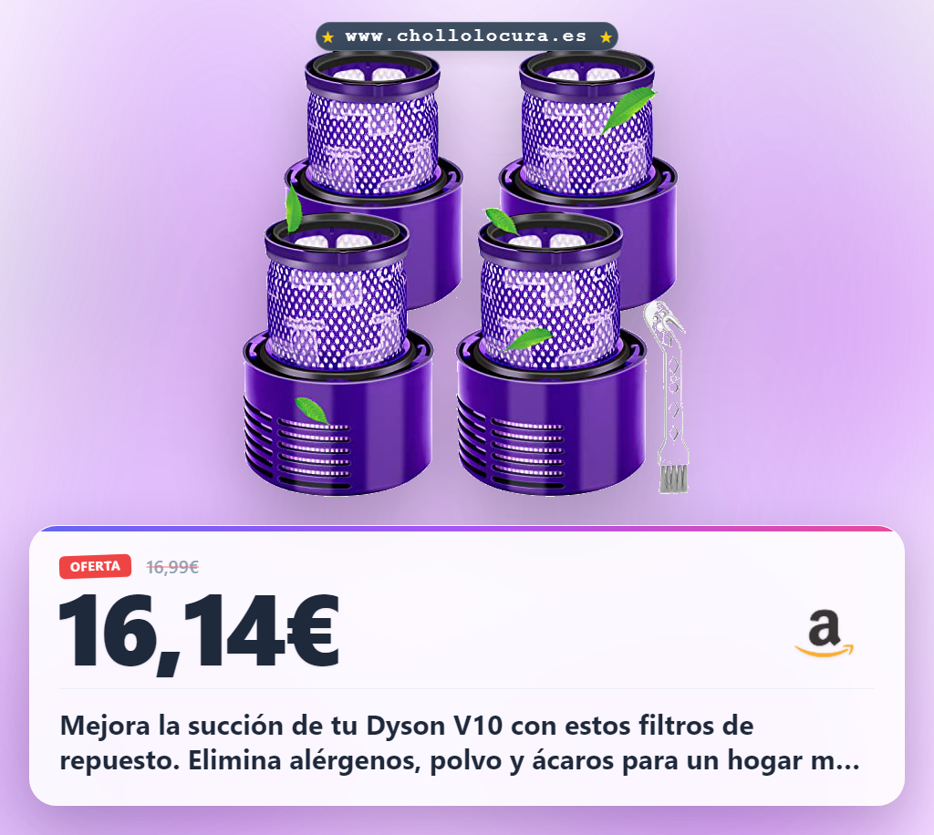Aprovecha los filtros de repuesto Smyidel para Dyson V10 SV12. Kit de 4 packs HEPA para purificación de aire y máxima succión.