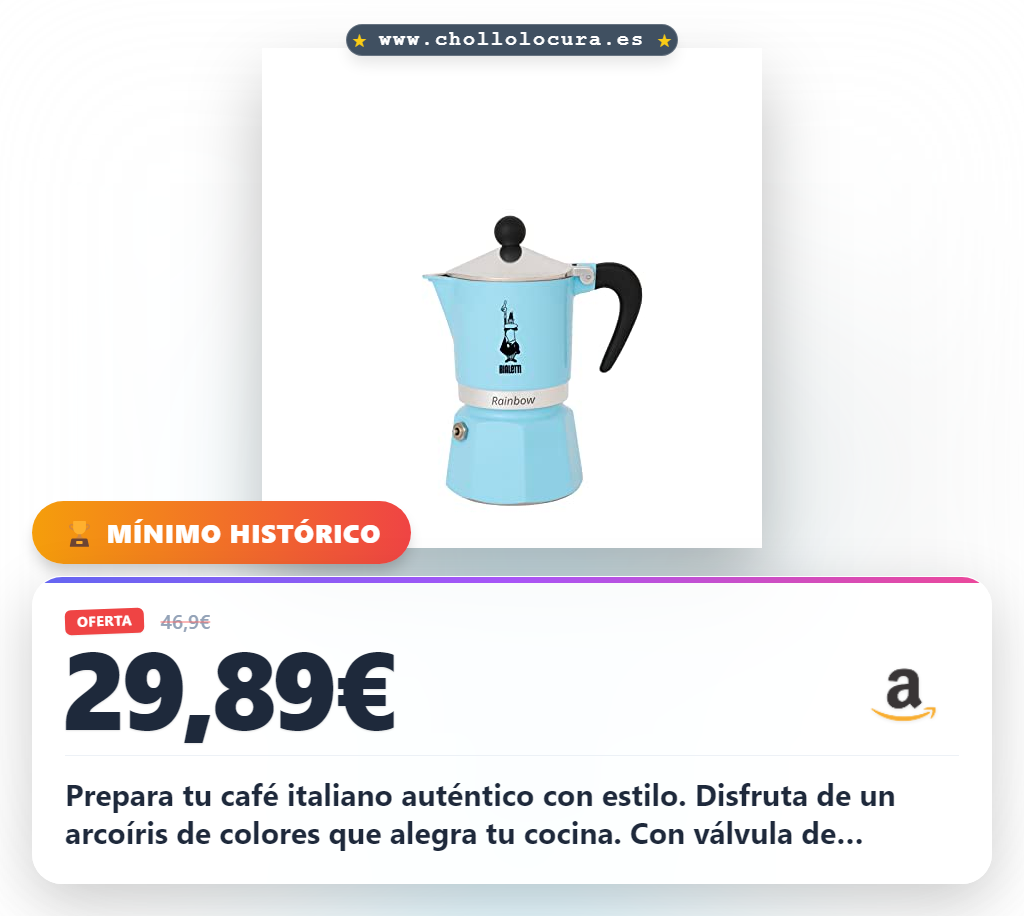 Aprovecha la cafetera italiana Rainbow de 6 tazas con válvula de seguridad patentada y diseño arcoíris