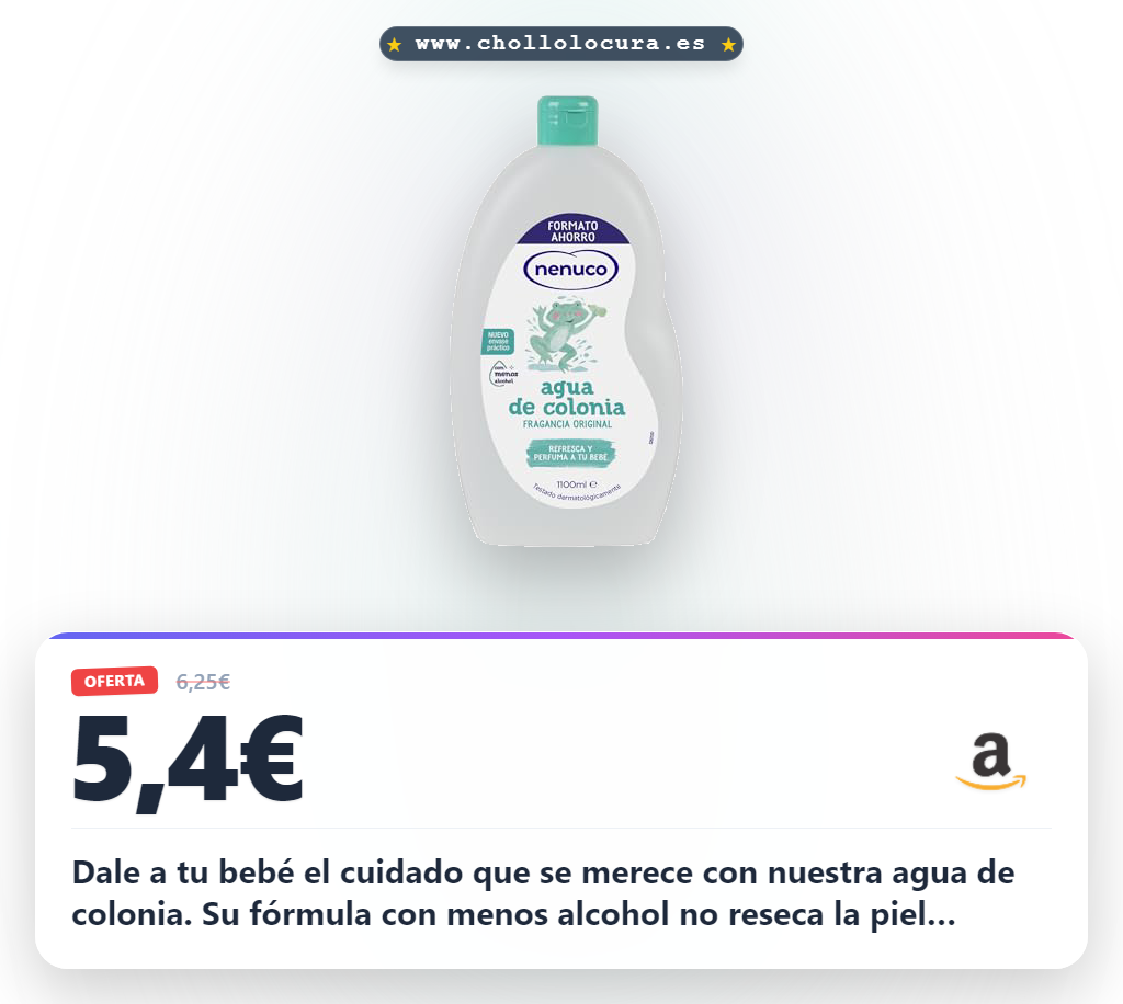 Aprovecha el agua de colonia Nenuco fragancia original con menos alcohol en formato ahorro para el bienestar familiar