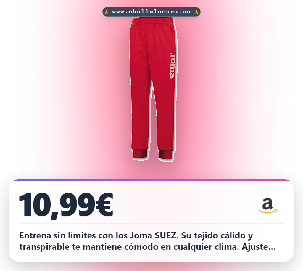 Encuentra el pantalón de entrenamiento Joma SUEZ rojo para hombre, cálido y transpirable en oferta histórica