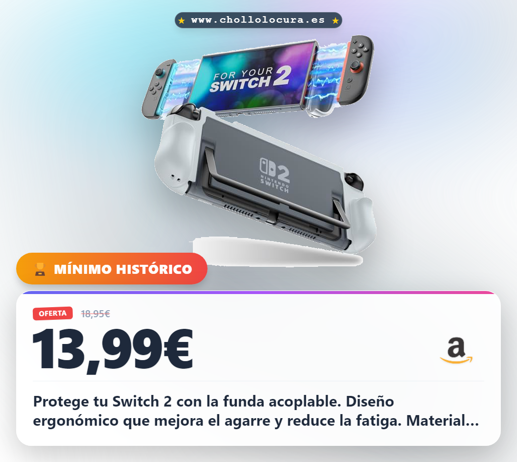 Protege tu Switch 2 con la funda acoplable. Diseño ergonómico que mejora el agarre y reduce la fatiga. Material resistente a golpes y arañazos que protege tu consola al máximo. Acceso fácil a los Joycon y botones sin esfuerzo.