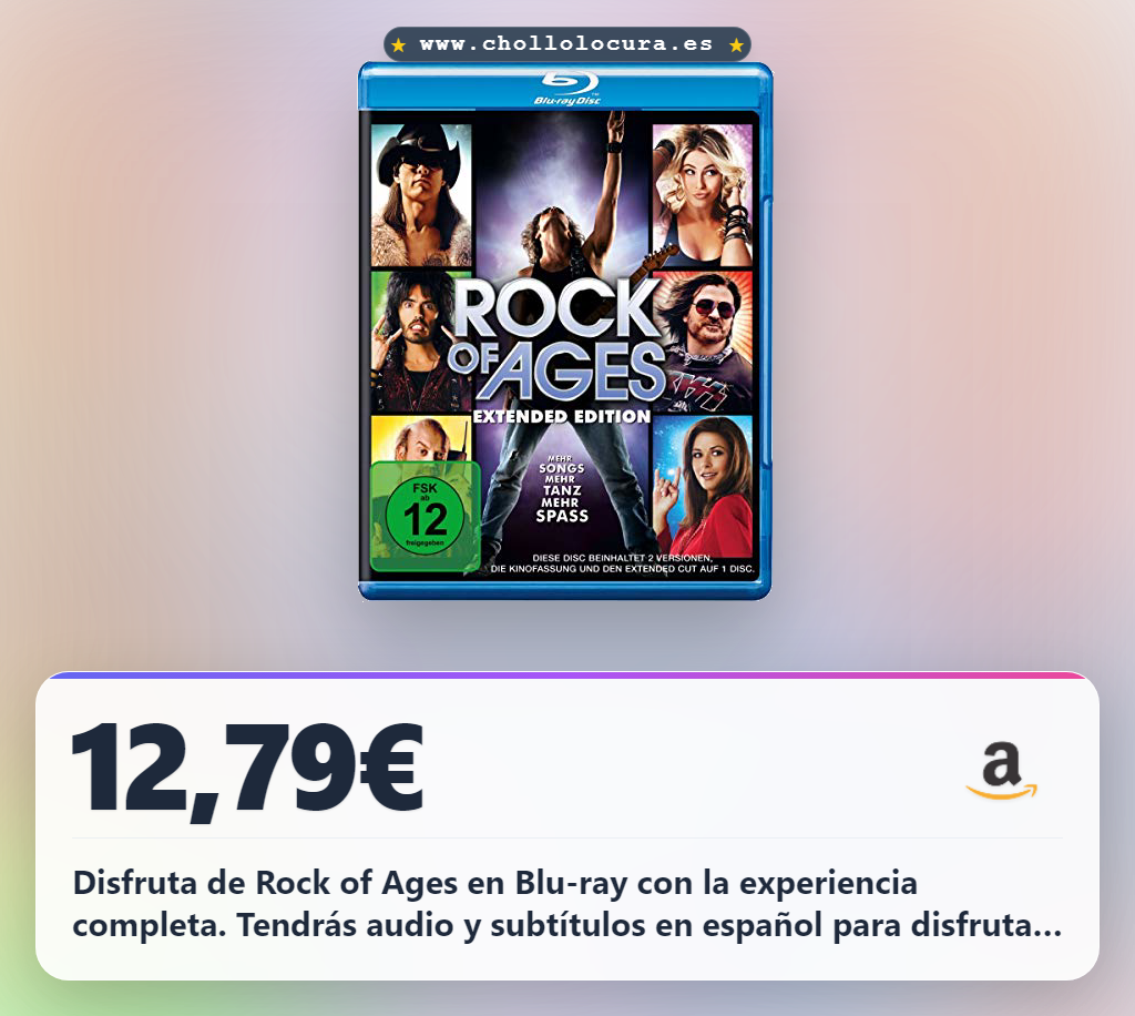 Descubre Rock of Ages Blu-ray con audio y subtítulos en español en oferta histórica a precio de chollo.