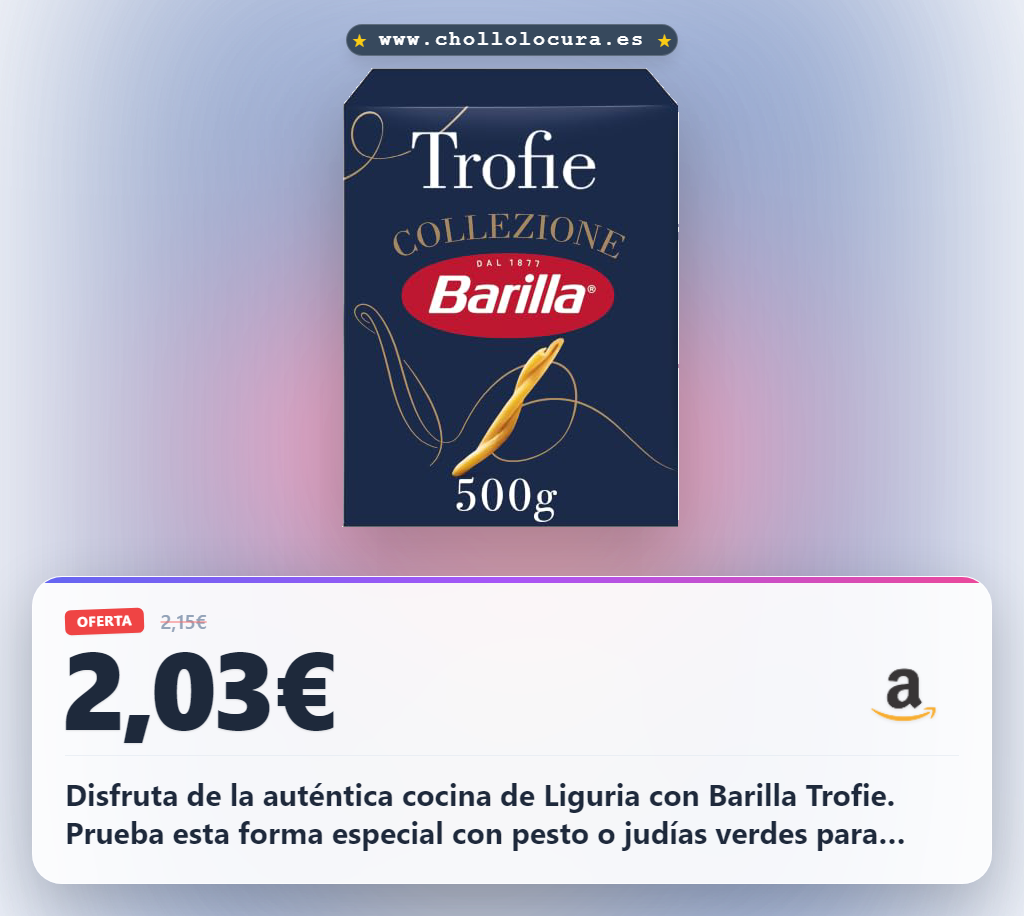 Ahorra con Barilla Trofie 500g y disfruta de platos típicos de Liguria con pesto o verdura en oferta