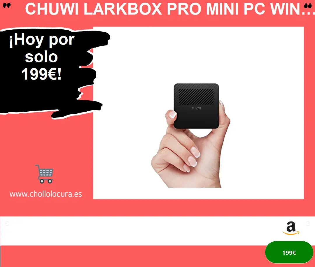 CHUWI Larkbox Pro Mini PC Windows 10,Mini Ordenador de Sobremesa con Celeron J4125 Procesador, 6GB RAM+128GB ROM,2.4G/5G WiFi,BT5.1,HDMI,Tipo C, Soporte 1TB SSD Memoria Expandida.