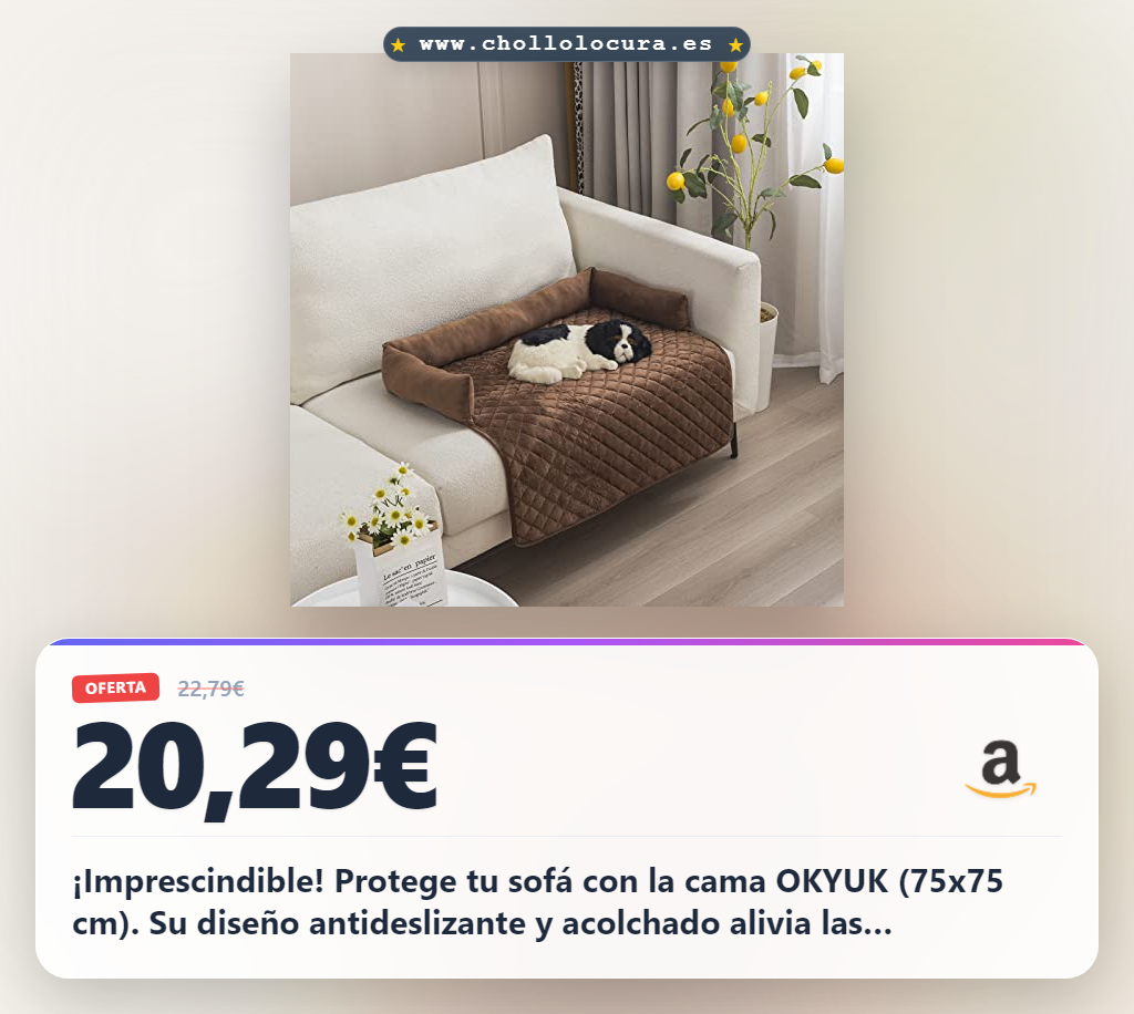 Consigue la cama OKYUK protector de sofá lavable y antideslizante para perros grandes y pequeños al mejor precio