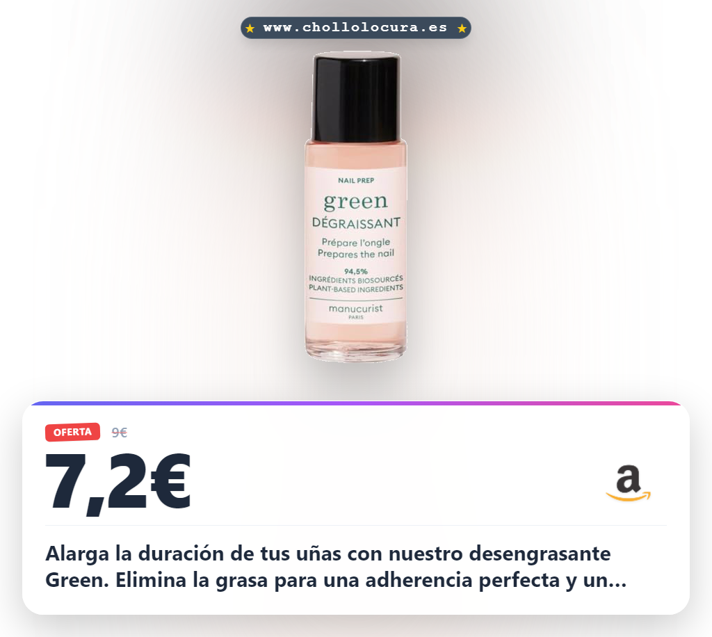 Aprovecha el desengrasante Manucurist Green para una mayor duración del pintauñas. Fórmula orgánica y ecológica al mejor precio.