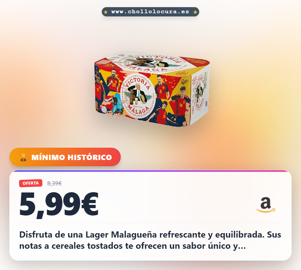 Aprovecha la Lager Malagueña Victoria Cerveza en pack de 12 latas al mejor precio para disfrutar del sabor