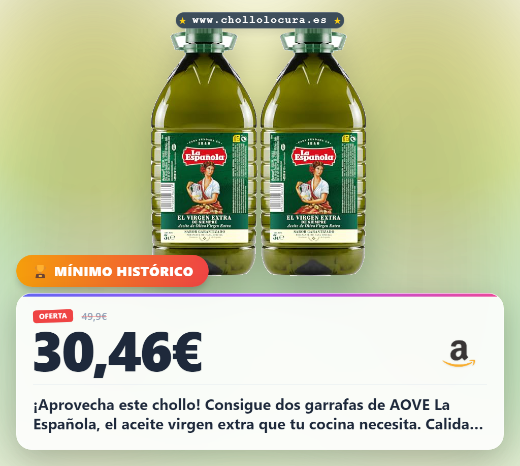 Aprovecha este Paquete de 2 Aceite de Oliva Virgen Extra La Española 3 Litros. Calidad premium y sabor intenso al mejor precio.