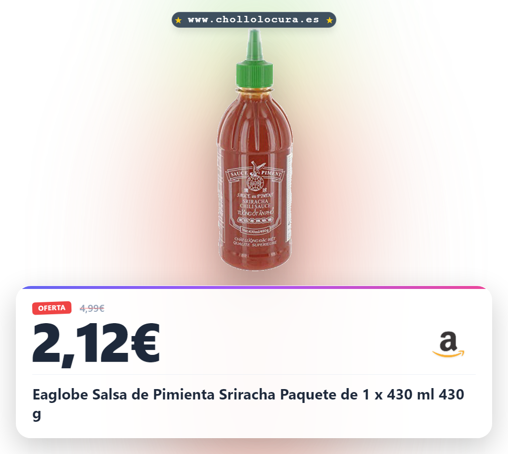 Eaglobe Salsa de Pimienta Sriracha Paquete de 1 x 430 ml 430 g
