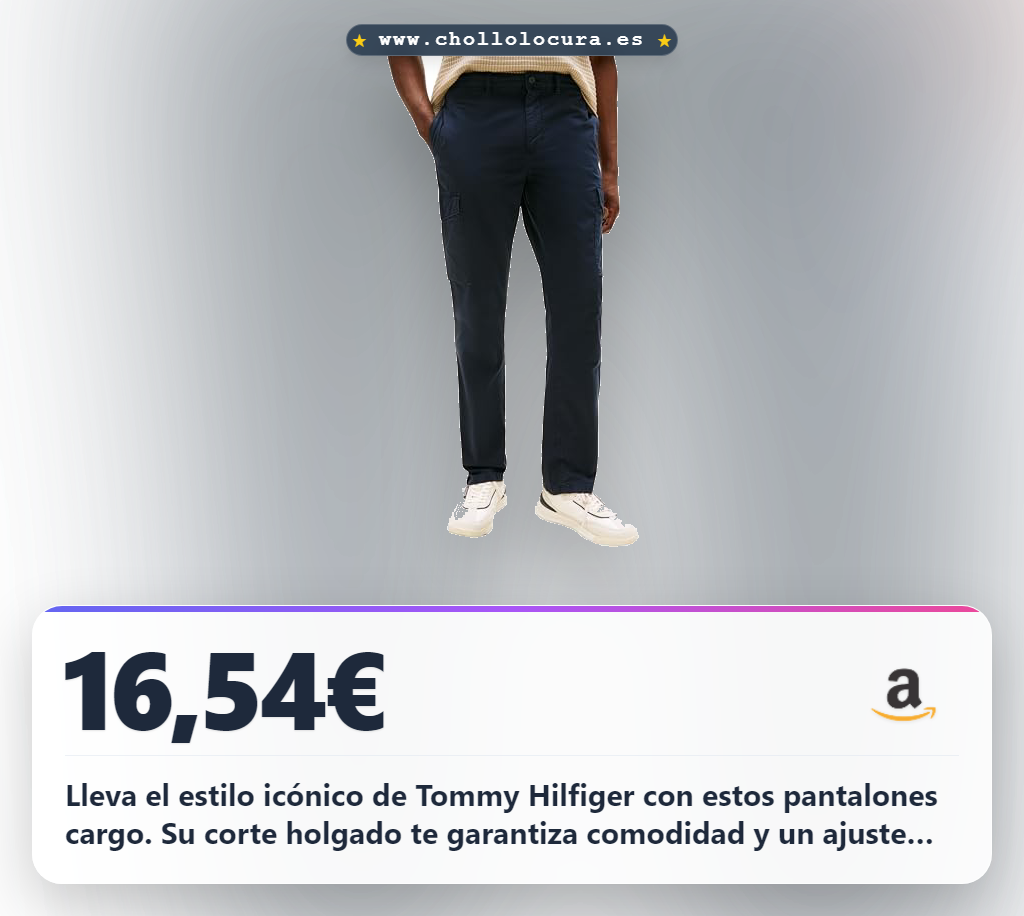 Lleva el estilo icónico de Tommy Hilfiger con estos pantalones cargo. Su corte holgado te garantiza comodidad y un ajuste perfecto para cualquier look de tendencia. Hechos con algodón suave y 100% regenerativo, son la base ideal para tu día a día.