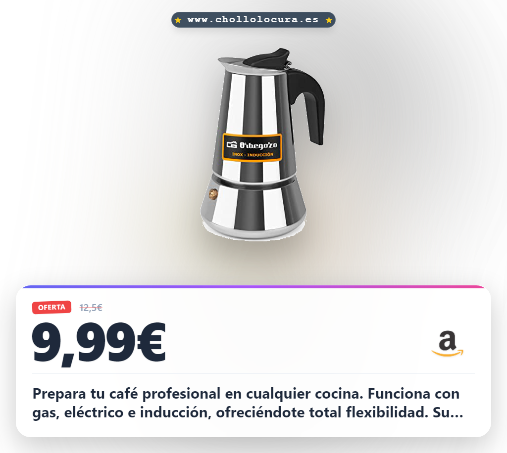 Consigue la cafetera italiana Orbegozo de 4 tazas al mejor precio. Resistente, fácil de limpiar y apta para gas, eléctrico y vitrocerámica.