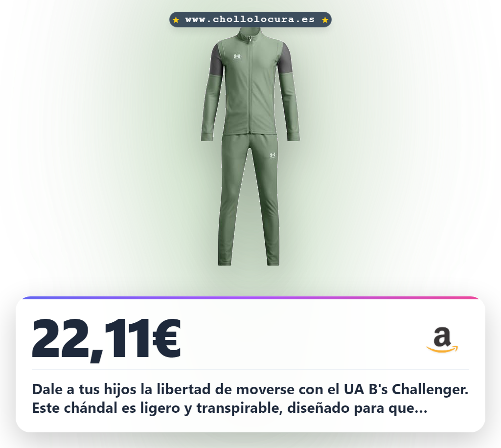 Logra mejorar el rendimiento deportivo de tus hijos con el chándal Under Armour UA B's Challenger en oferta histórica
