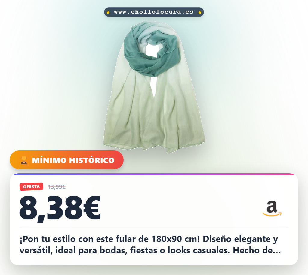 Disfruta del estilo con este fular de mujer RIIQIICHY 180x90 cm, ideal para verano, bodas y fiestas al mejor precio.