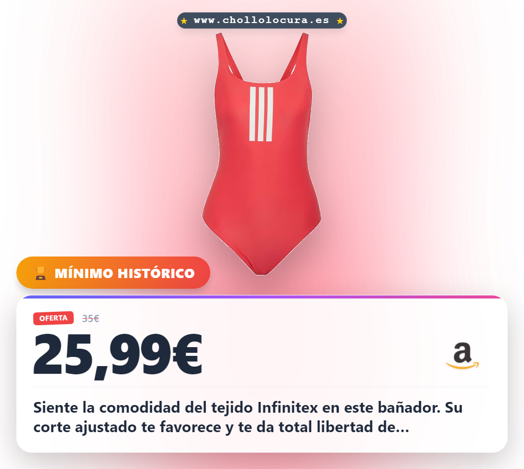 Consigue el bañador adidas Mujer 3 Stripes V-Back Semi Lucid en oferta con tejido Infinitex al mejor precio
