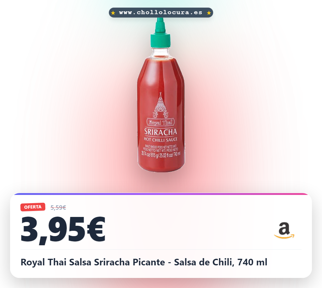Royal Thai Salsa Sriracha Picante - Salsa de Chili, 740 ml