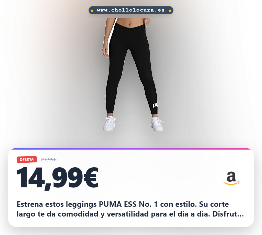 Logra el estilo con las leggings PUMA ESS No. 1 en negro para mujer XL al mejor precio de oferta.