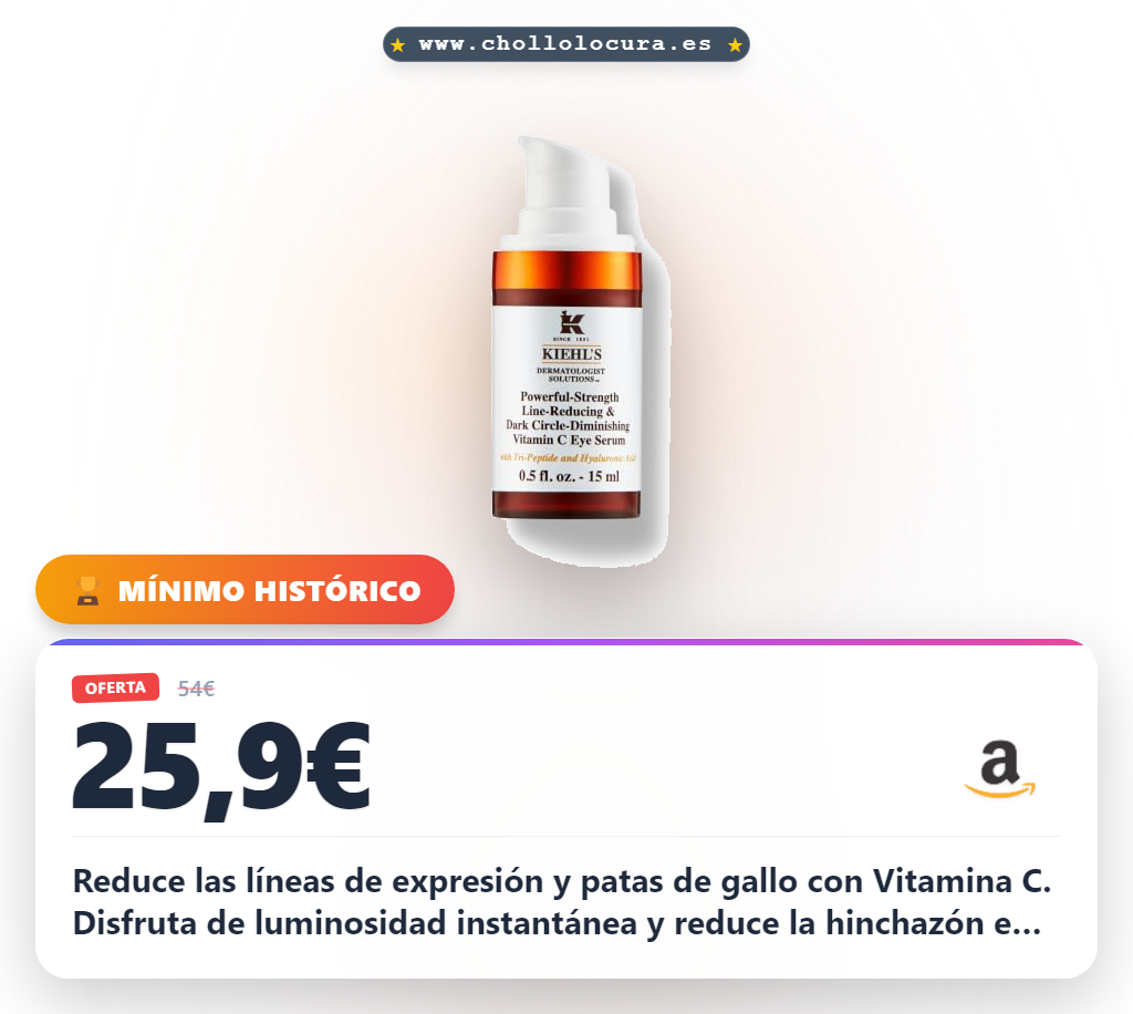 Consigue el Contorno de ojos Kiehl's con Vitamina C para reducir líneas y ojeras al mejor precio