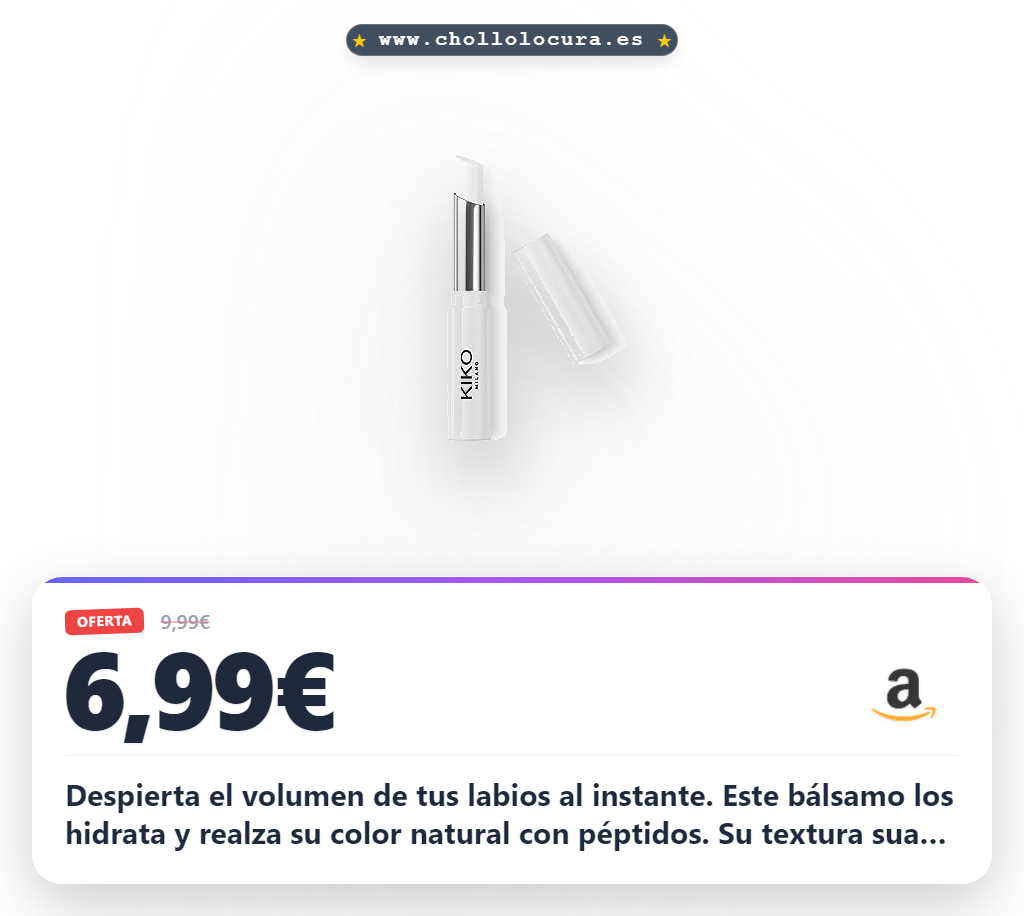 Disfruta el Bálsamo Labial KIKO Milano con efecto volumen e hidratación al mejor precio de chollo