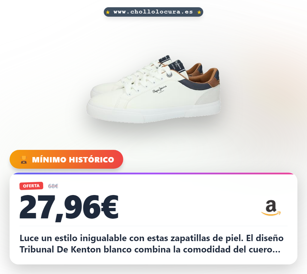 Aprovecha las zapatillas Pepe Jeans Tribunal De Kenton en piel blanco al mejor precio de oferta