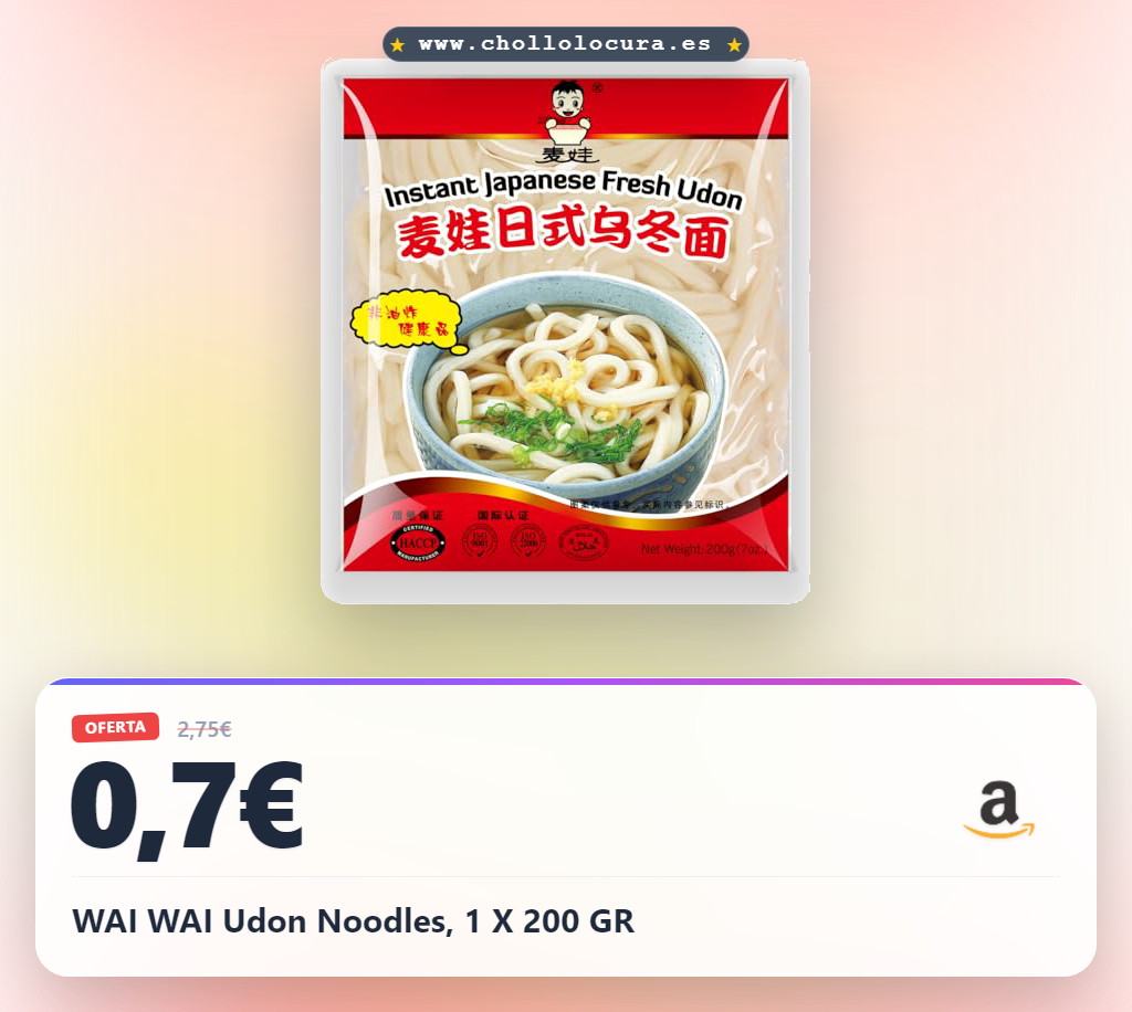 WAI WAI Udon Noodles, 1 X 200 GR