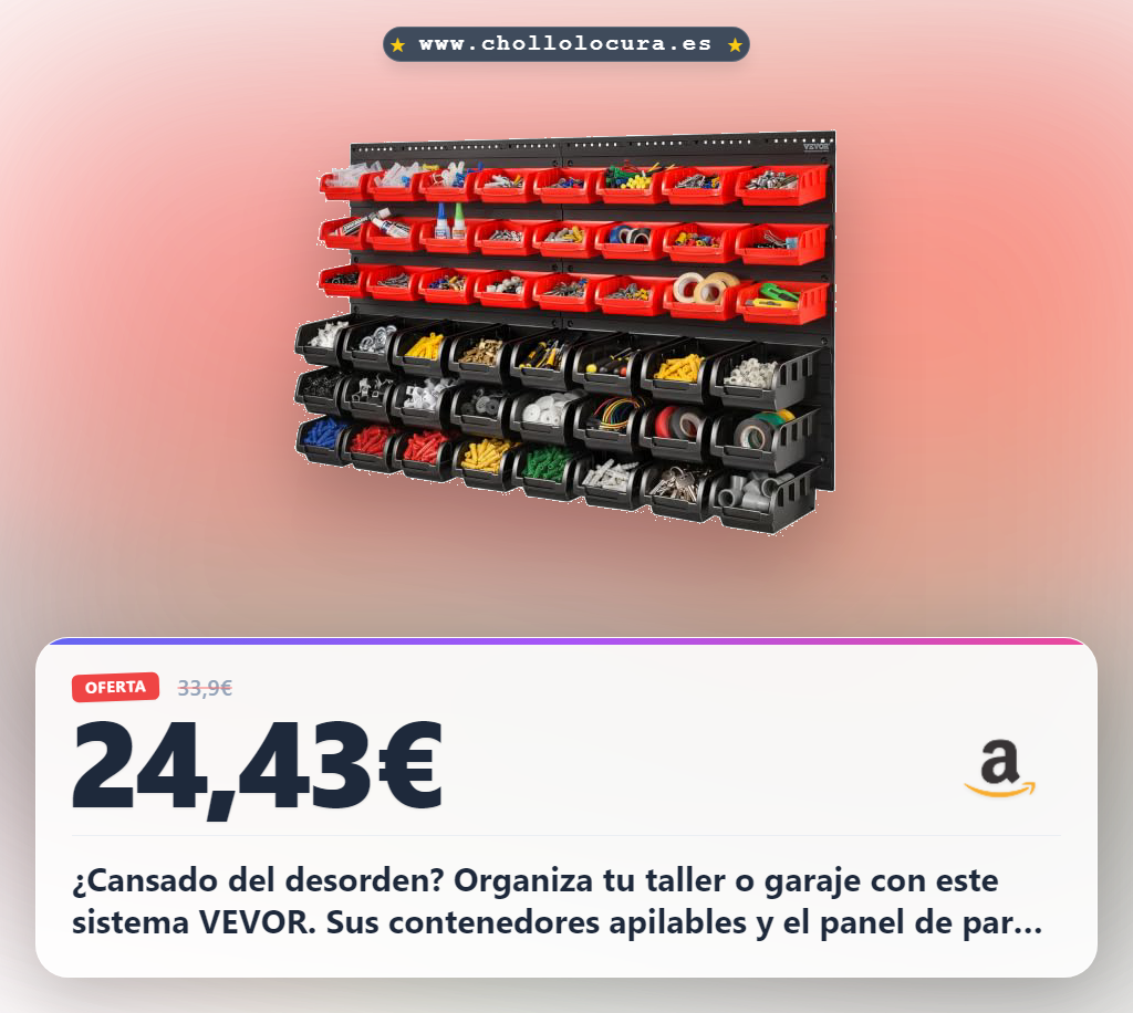Aprovecha el estante de plástico VEVOR: 48 cajas de almacenamiento para taller y garaje a precio de chollo