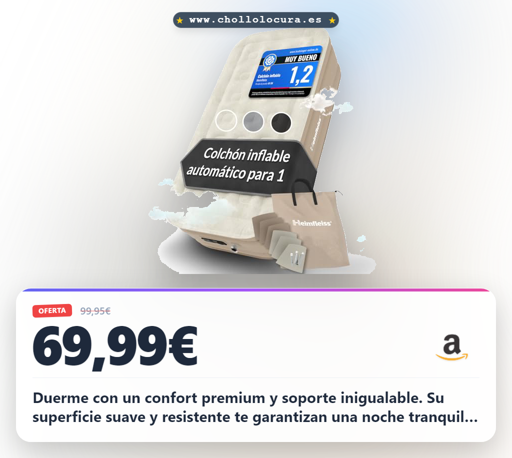 Consigue este colchón hinchable premium para invitados con bomba eléctrica y PVC resistente a pinchazos al mejor precio