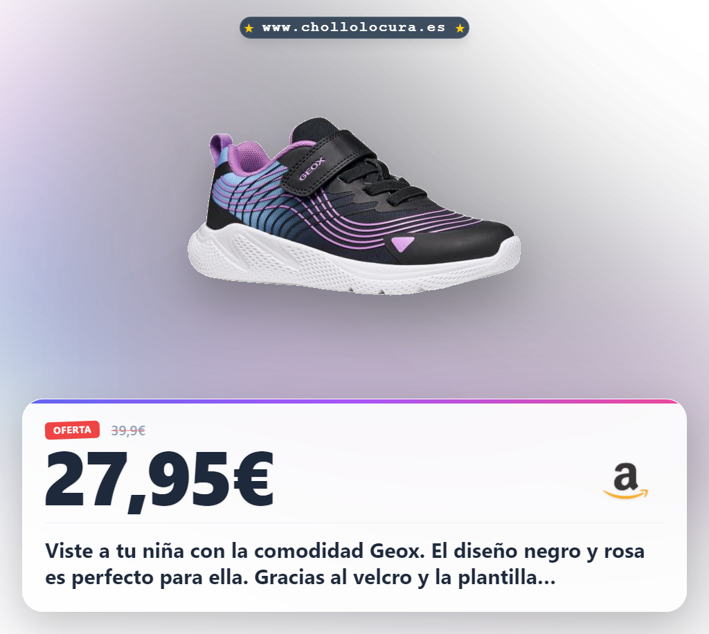 Encuentra Geox Junior J SPRINTYE Girl B Zapatillas Deportivas Negro y Rosa con velcro en oferta histórica al mejor precio.