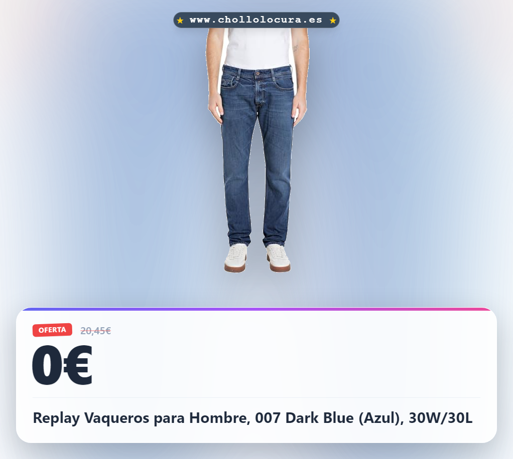 Consigue los vaqueros Replay para hombre azul 30W/30L al mejor precio de la temporada