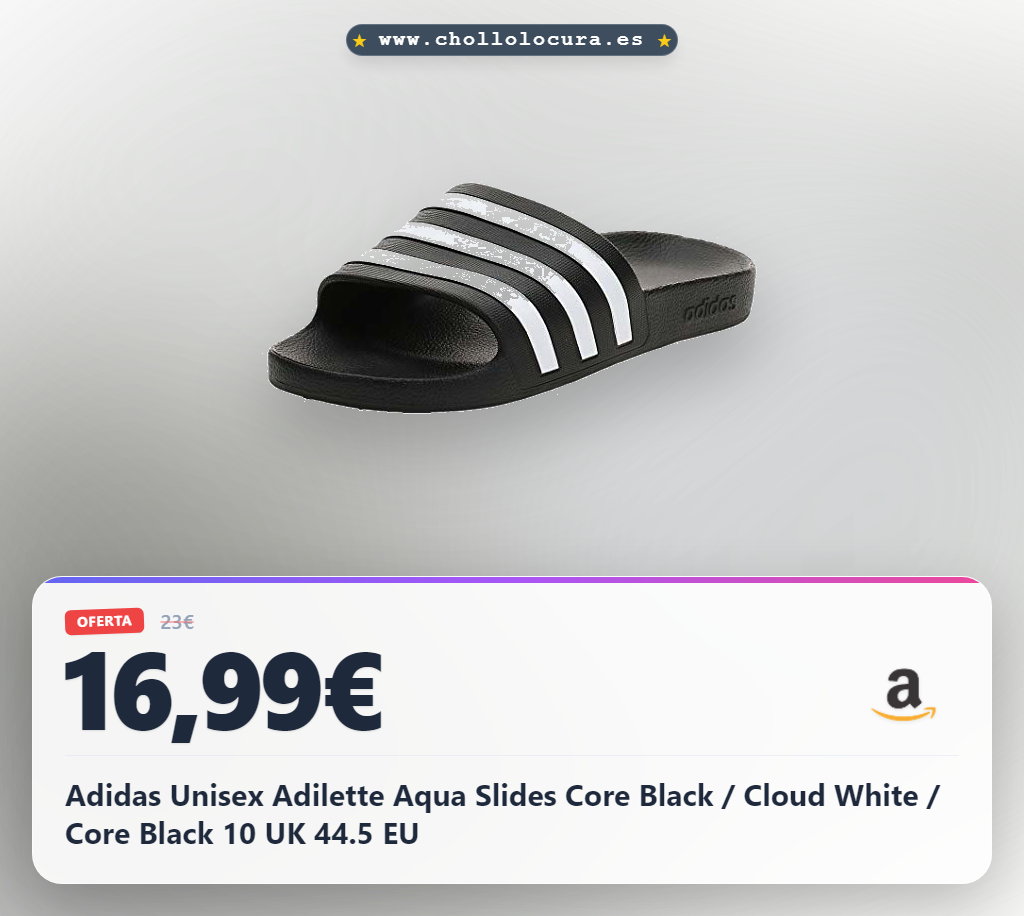 Adidas Unisex Adilette Aqua Slides Core Black / Cloud White / Core Black 10 UK 44.5 EU