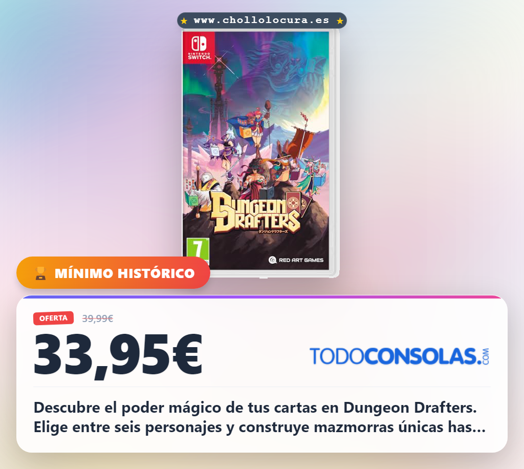 Aprovecha Dungeon Drafters en Nintendo Switch y disfruta de la construcción de mazmorras con seis personajes únicos