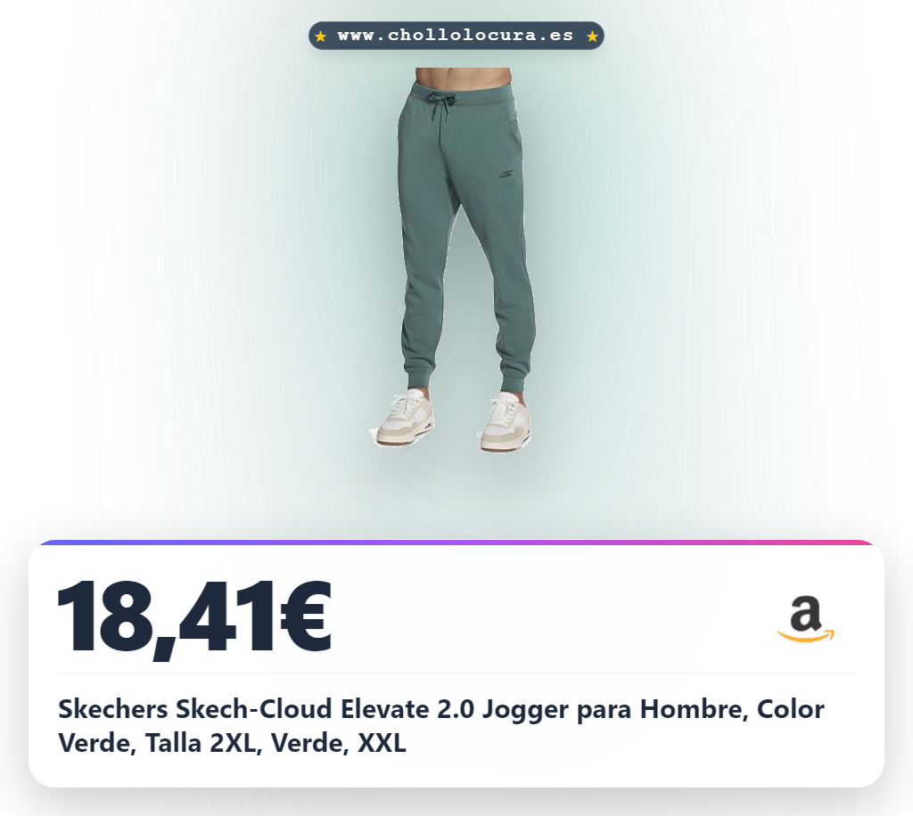 Skechers Skech-Cloud Elevate 2.0 Jogger para Hombre, Color Verde, Talla 2XL, Verde, XXL
