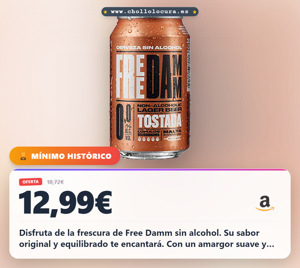 Aprovecha la Cerveza Sin Alcohol 0,0% Damm sabor original en oferta histórica