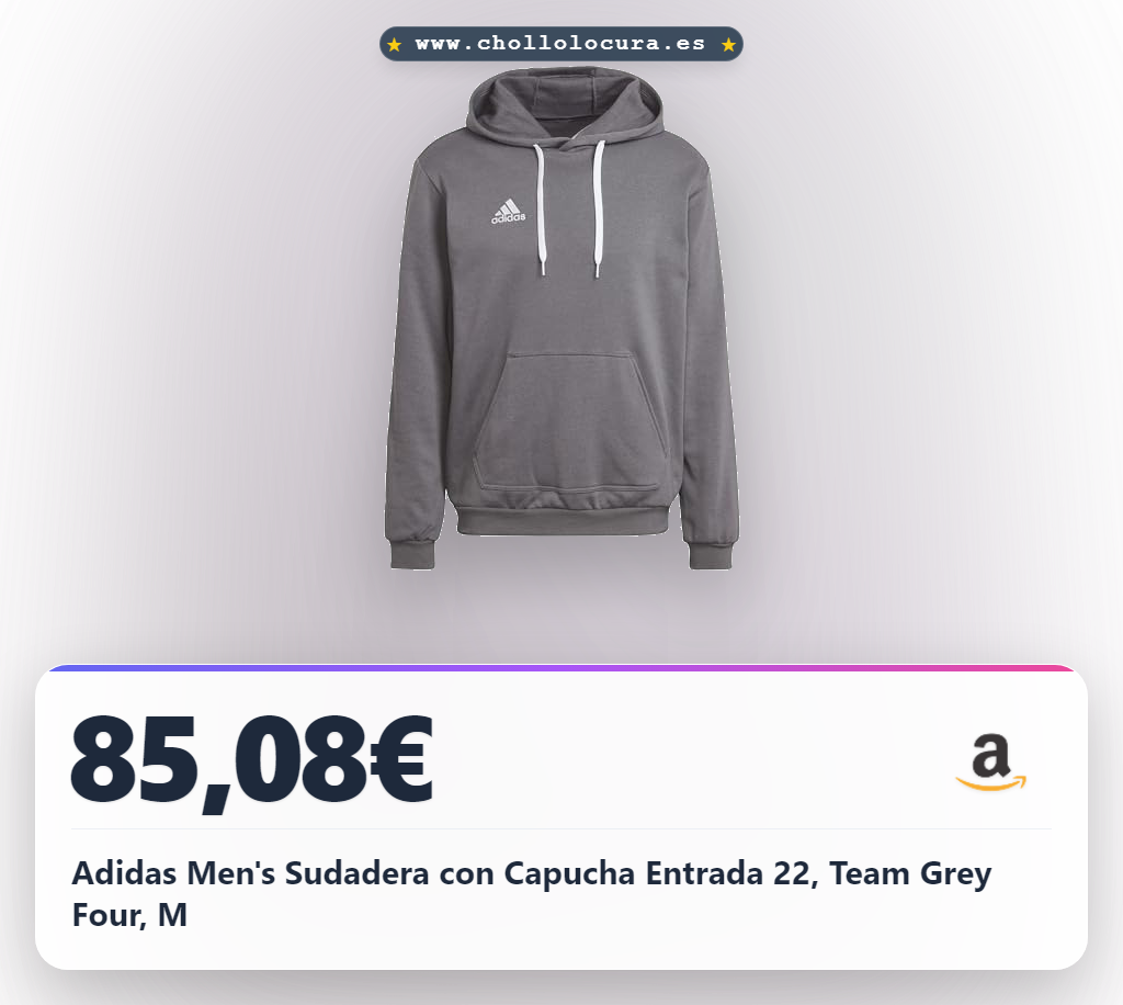 Adidas Men's Sudadera con Capucha Entrada 22, Team Grey Four, M