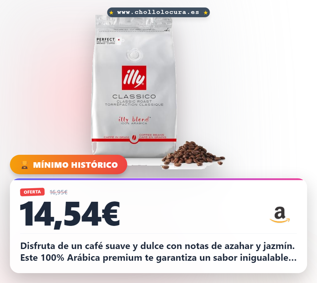 Consigue el café Illy CLASSICO 100% Arábica con notas de azahar y jazmín a precio de chollo. Lata 500g.