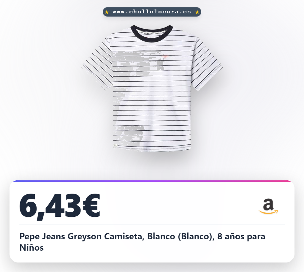 Pepe Jeans Greyson Camiseta, Blanco (Blanco), 8 años para Niños