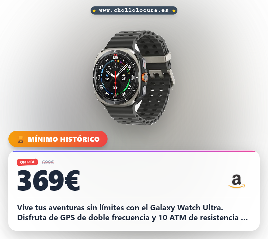 Consigue el reloj inteligente Samsung Galaxy Watch Ultra 2025 con GPS dual frecuencia y titanio en oferta