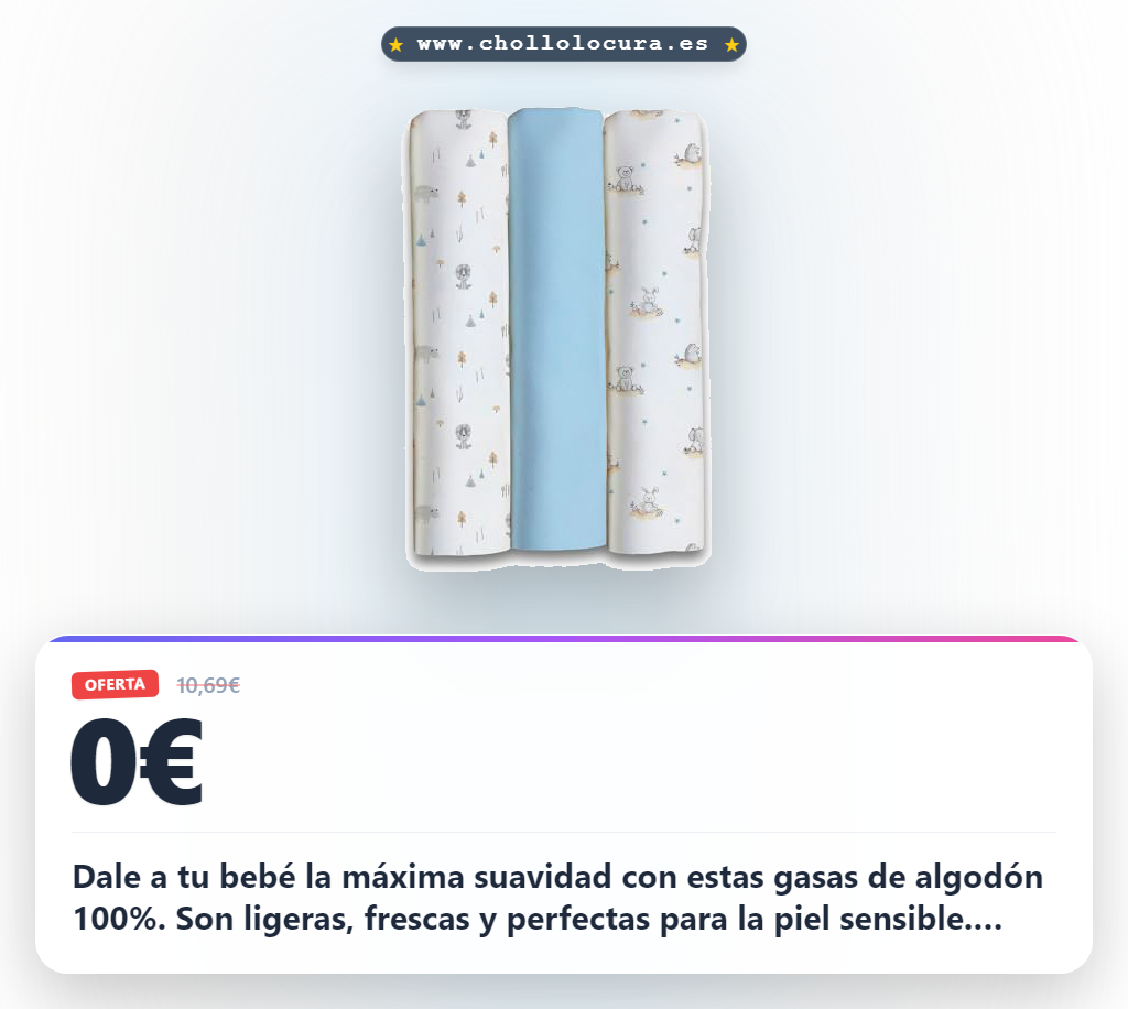 Dale a tu bebé la máxima suavidad con estas gasas de algodón 100%. Son ligeras, frescas y perfectas para la piel sensible. Disfruta de una gran variedad de colores y estampados para decorar su espacio. Comodidad y estilo garantizados para cada momento.