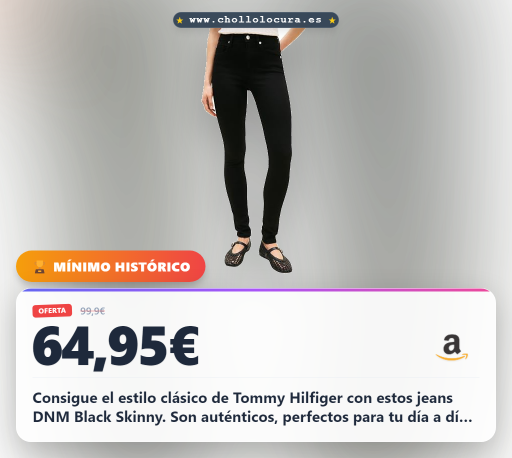 Compra tus jeans Tommy Hilfiger DNM Black Skinny Negro talla 29W/32L en oferta histórica. ¡El chollo que esperabas!