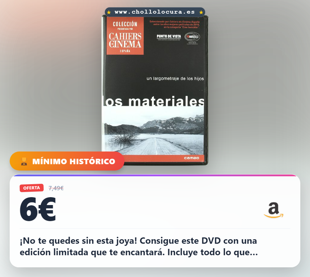 Llévate los materiales DVD esenciales a precio de chollo y disfruta del contenido en oferta histórica para tu colección.