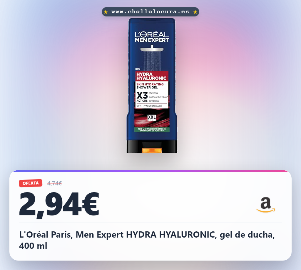 L'Oréal Paris, Men Expert HYDRA HYALURONIC, gel de ducha, 400 ml