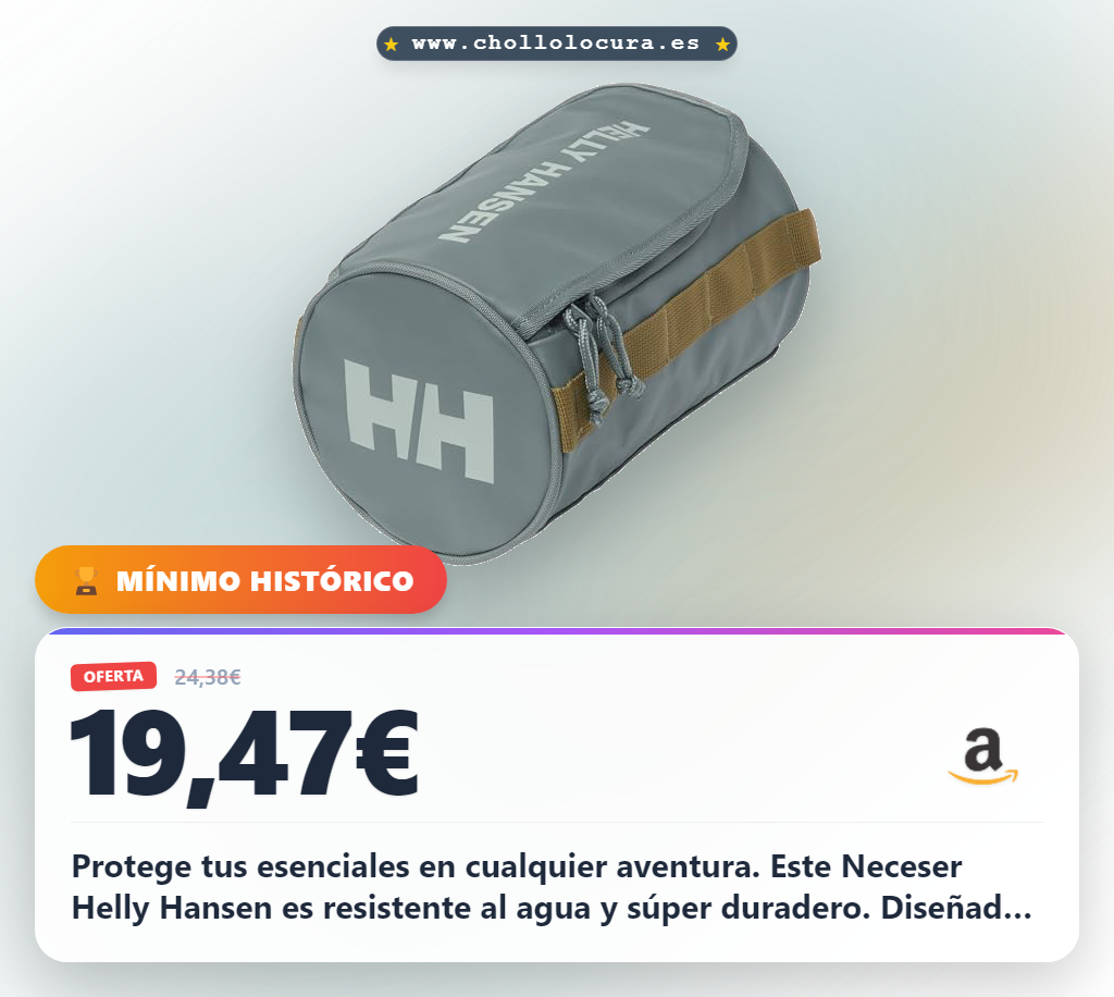 Logra llevar el Helly Hansen HH Neceser 2 Cactus Gris, mini bolso de viaje resistente al agua en oferta histórica