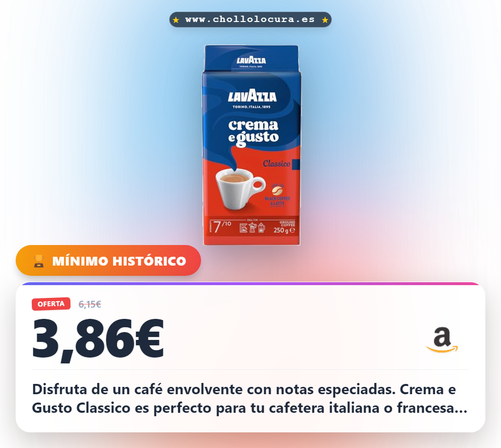 Aprovecha el café molido Lavazza Crema e Gusto Classico tueste oscuro para cafetera italiana