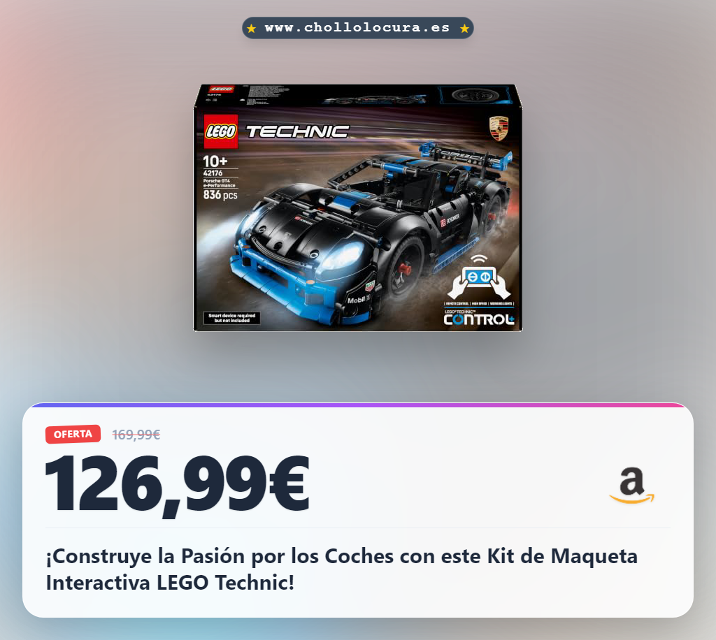 Kit de Maqueta Interactivo LEGO Technic Porsche GT4 e-Performance para Niños y Niñas