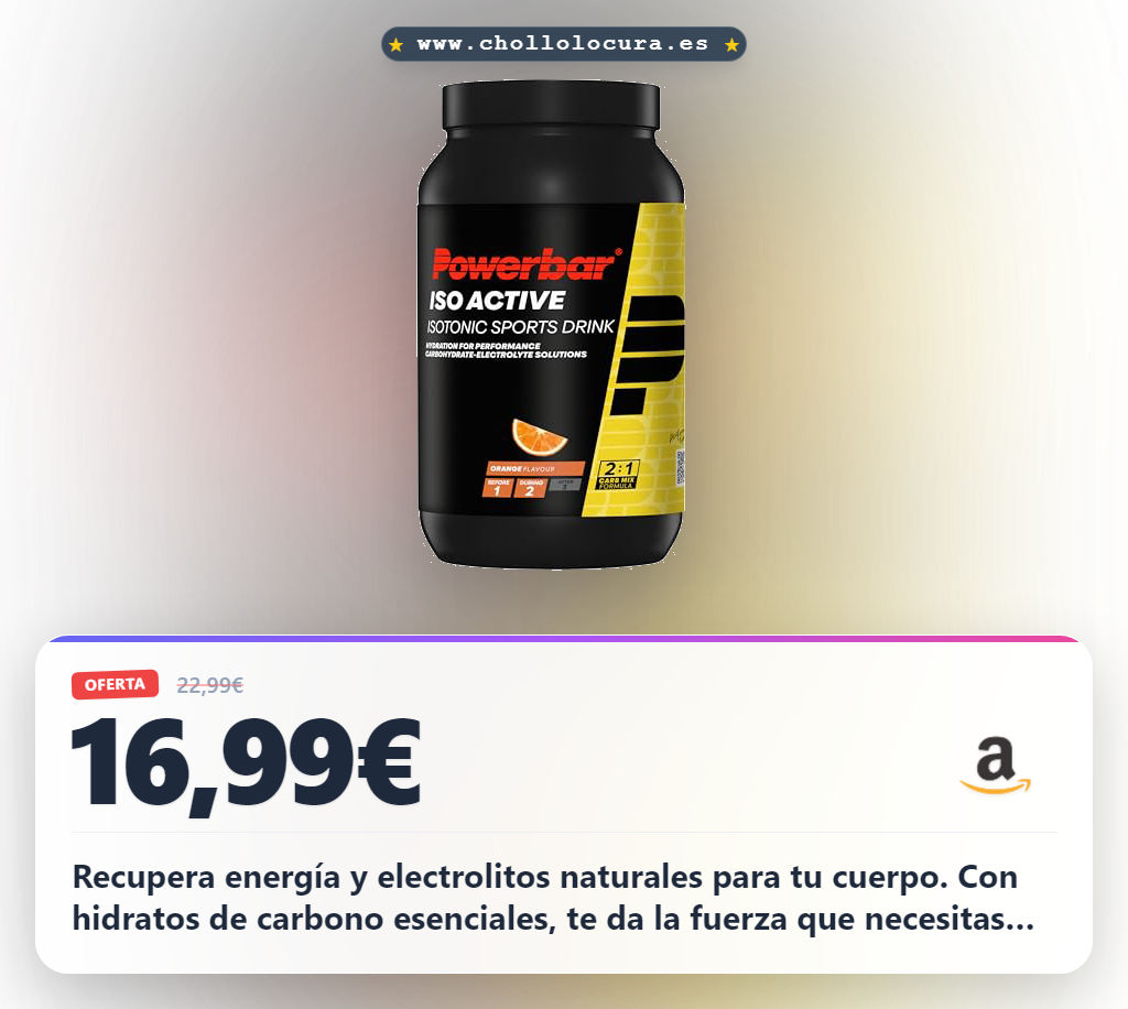 Recupera energía y electrolitos naturales para tu cuerpo. Con hidratos de carbono esenciales, te da la fuerza que necesitas después del esfuerzo. Sin conservantes, solo ingredientes puros para una hidratación óptima.