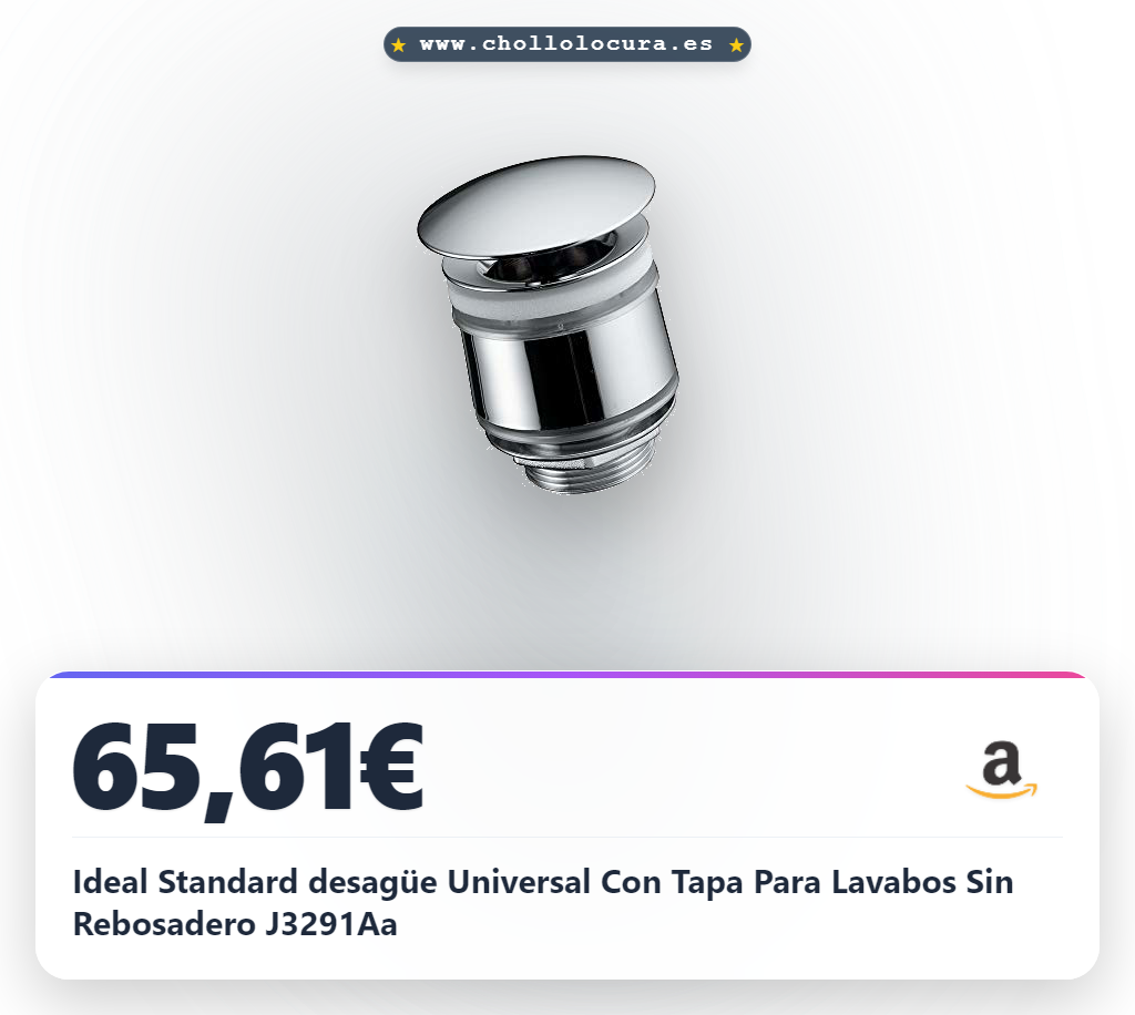 Ideal Standard desagüe Universal Con Tapa Para Lavabos Sin Rebosadero J3291Aa