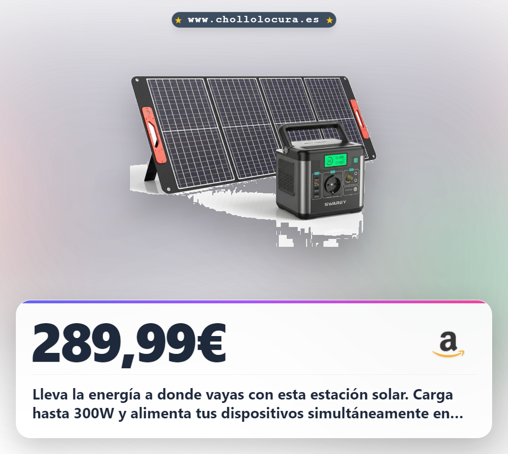 Aprovecha la estación de energía solar portátil S160 con panel 100W y salida 300W para camping y viajes al mejor precio