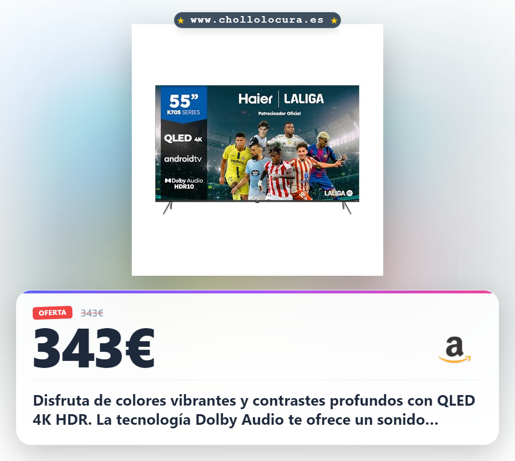 Consigue el Smart TV Haier QLED 4K UHD con Dolby Audio y Android TV al mejor precio
